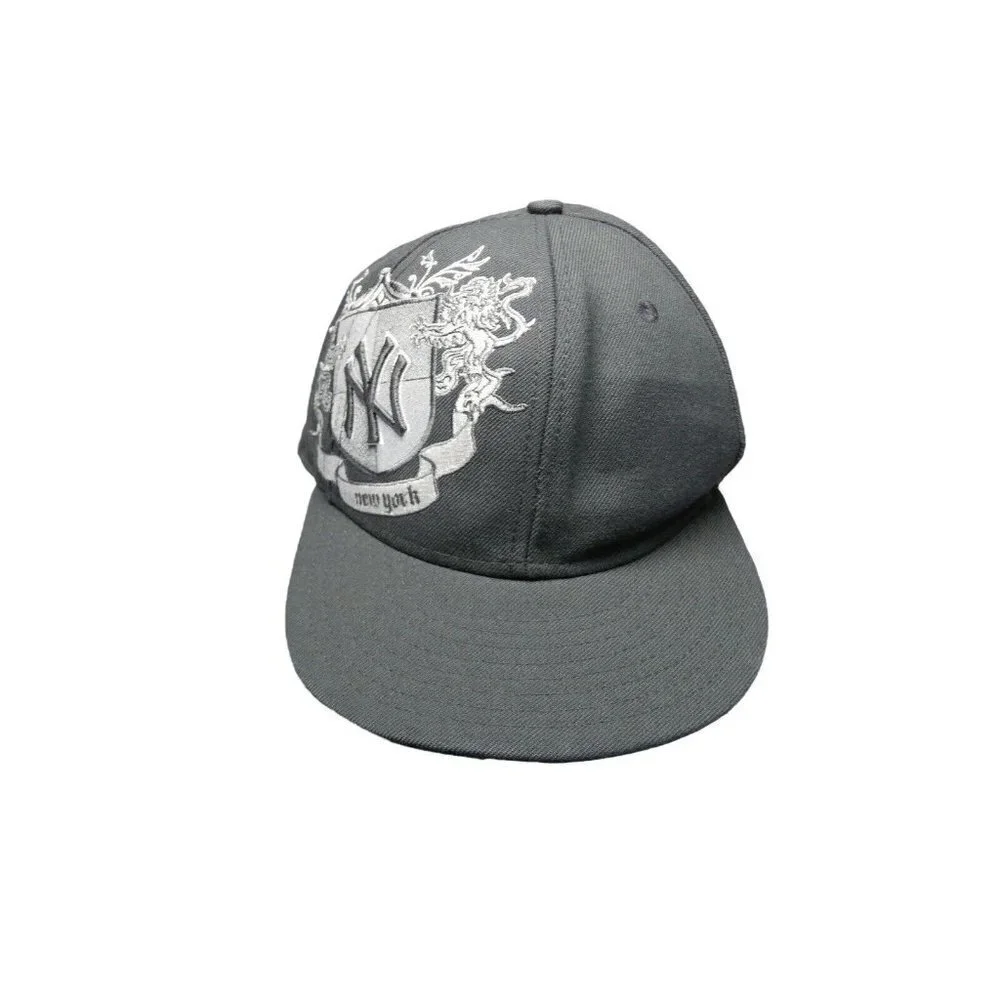 New Era New York Yankees Dark Grey Family‎ Crest Logo Hat 59Fifty Fitted 7 5/8